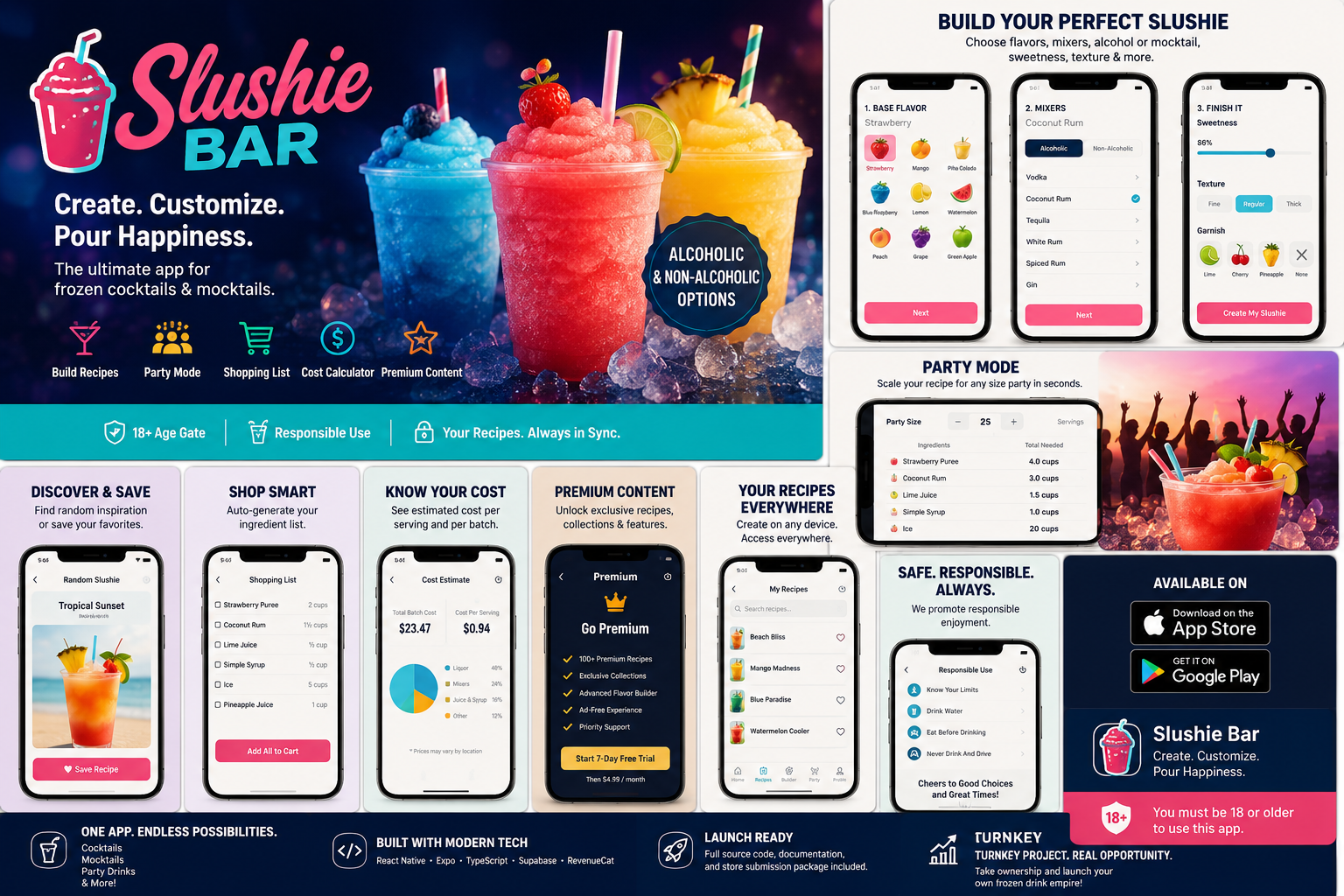 Slushie Bar mobile app feature preview